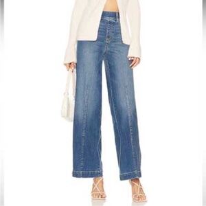 SPANX Vintage Blue Seamed Front Wide Leg Pants L 10-12